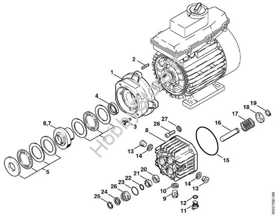 Corpo propulsore, pompa Idropulitrice elettrica (RE) RE 280 K della marca STIHL