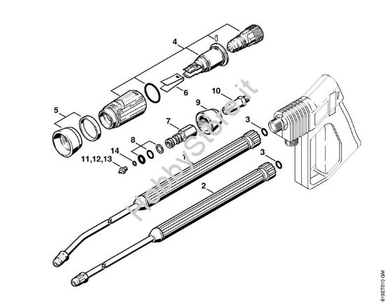 Tubo spruzzatore, testa a getto Vario SP 300 Idropulitrice elettrica (RE) RE 310 K della marca STIHL