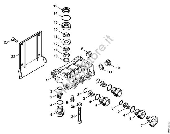 Blocco valvole Idropulitrice elettrica (RE) RE 360 K della marca STIHL