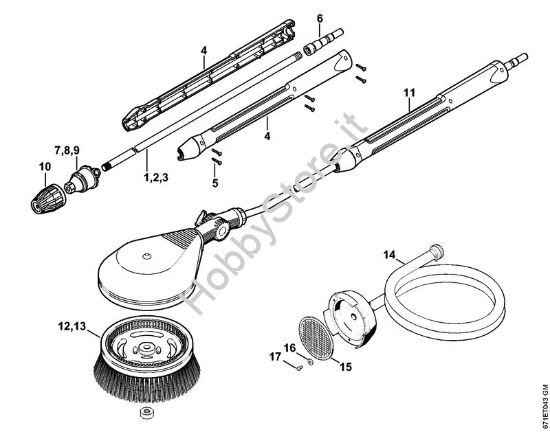 Ugello rotore, spazzola di lavaggio rotativa, tubo flessibiledi aspirazione Idropulitrice elettrica (RE) RE 361 della marca STIHL