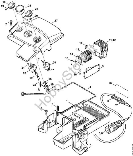 Cassetta di distribuzione, cavo di collegamento Idropulitrice elettrica (RE) RE 362 della marca STIHL