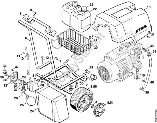 Carrello RE 400 K, RE 401 K Idropulitrice elettrica (RE) RE 401 K della marca STIHL