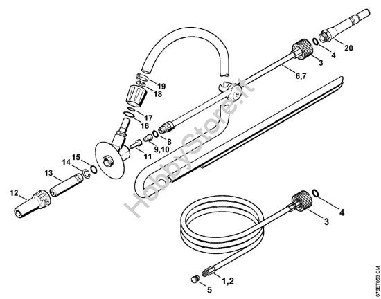 Corredo di pulizia tubo, Dispositivo per getto di sabbia a umido (40.2009) Idropulitrice elettrica (RE) RE 461 della marca STIHL