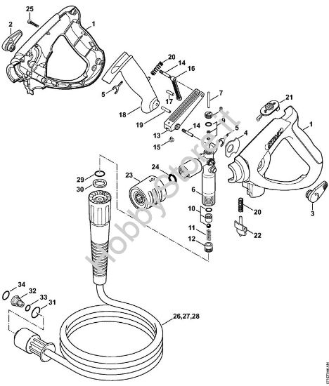 Pistola, tubo flessibile alta pressione Idropulitrice elettrica (RE) RE 461 della marca STIHL
