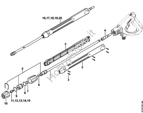 Tubo spruzzatore Idropulitrice elettrica (RE) RE 461 della marca STIHL