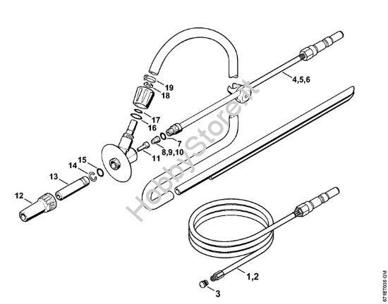 Corredo di pulizia tubo, Dispositivo per getto di sabbia a umido Idropulitrice elettrica (RE) RE 461 PLUS della marca STIHL