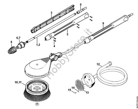 Ugello rotore, spazzola di lavaggio rotativa, tubo flessibiledi aspirazione Idropulitrice elettrica (RE) RE 462 della marca STIHL