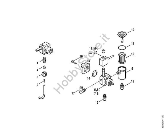 Serbatoio carburante, pompa di alimentazione    X 35 751 076,    X 35 799 999 Idropulitrice elettrica (RE) RE 500 W della marca STIHL