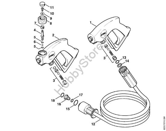 Pistola, tubo flessibile alta pressione Idropulitrice elettrica (RE) RE 520 W della marca STIHL