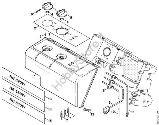 Quadro di controllo Idropulitrice elettrica (RE) RE 520 W della marca STIHL