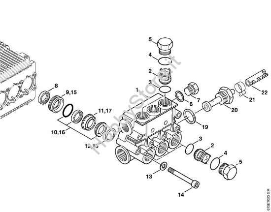 Blocco valvole Idropulitrice elettrica (RE) RE 521 della marca STIHL