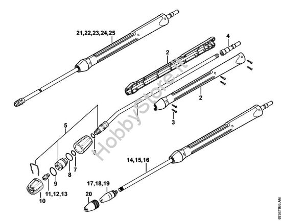 Tubo spruzzatore, ugello rotore Idropulitrice elettrica (RE) RE 521 della marca STIHL