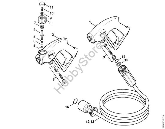 Pistola, tubo flessibile alta pressione Idropulitrice elettrica (RE) RE 581 della marca STIHL