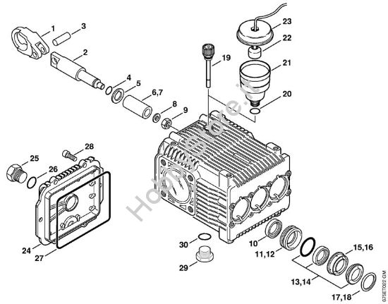 Pompa, pistone Idropulitrice elettrica (RE) RE 581 della marca STIHL