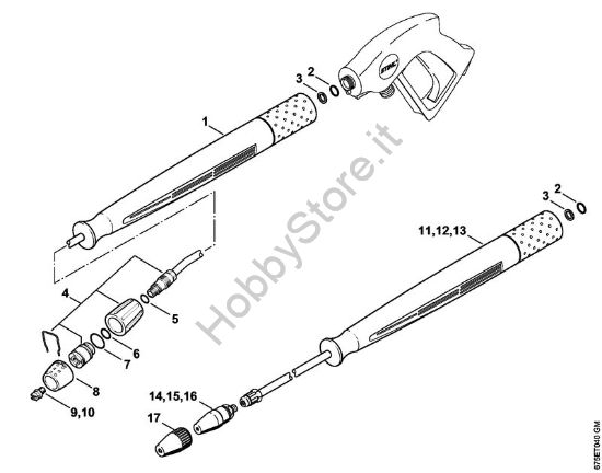Tubo spruzzatore, ugello rotore Idropulitrice elettrica (RE) RE 581 PLUS della marca STIHL