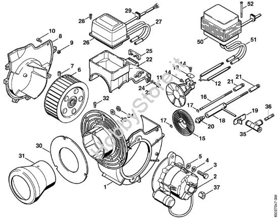 Bruciatore    X 35 800 836 Idropulitrice elettrica (RE) RE 640 W della marca STIHL