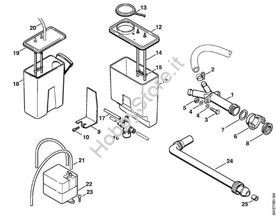Cassetta acqua    X 35 800 836,    X 22 947 954 (36.95) Idropulitrice elettrica (RE) RE 640 W della marca STIHL