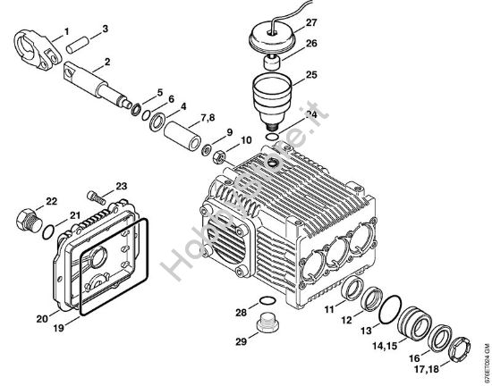 Pompa, pistone Idropulitrice elettrica (RE) RE 661 della marca STIHL