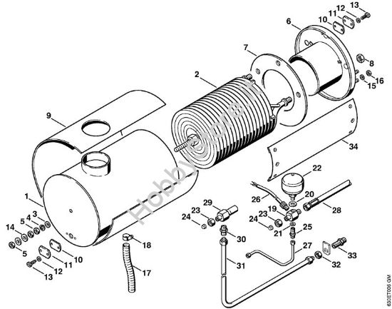 Scambiatore di calore    X 35 800 836 Idropulitrice elettrica (RE) RE 840 W della marca STIHL