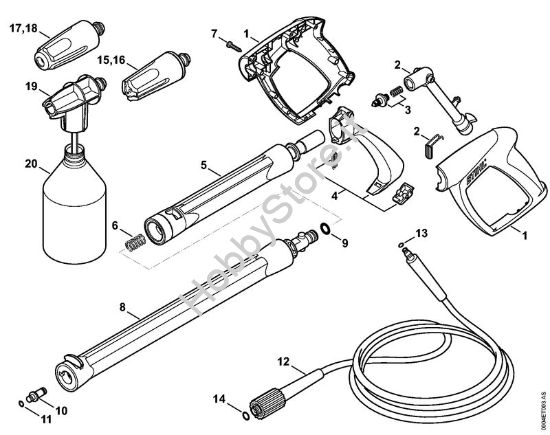 Pistola, tubo nebulizzatore Idropulitrice elettrica (RE) RE 88 della marca STIHL