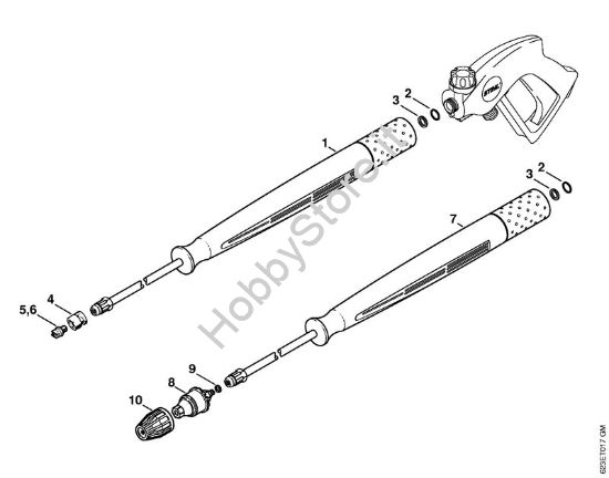 Tubo spruzzatore, ugello rotore Idropulitrice elettrica (RE) RE 880 W della marca STIHL