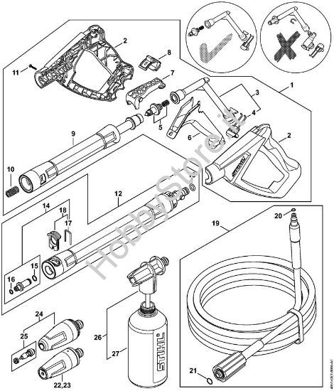 Pistola, tubo nebulizzatore Idropulitrice elettrica (RE) RE 90 - 4951 della marca STIHL