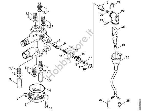 Blocco valvole Idropulitrice elettrica (RE) RE 900 KM della marca STIHL