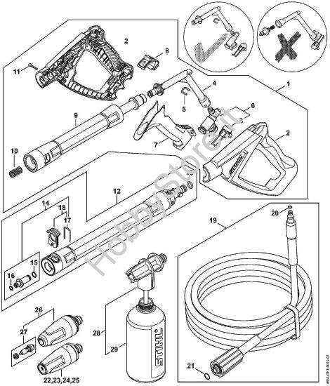Pistola, tubo nebulizzatore Idropulitrice elettrica (RE) RE 95 della marca STIHL