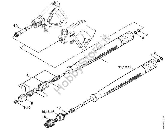 Tubo spruzzatore, ugello rotore (40.2009) Idropulitrice elettrica (RE) RE 961 PLUS della marca STIHL