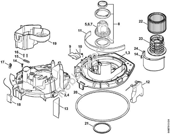 Carcassa motore, Elettromotore, Filtro Aspiratori (SE) SE 122 E della marca STIHL