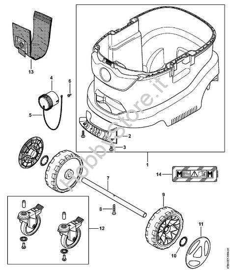 Serbatoio, Sacchetto filtro Aspiratori (SE) SE 133 ME della marca STIHL