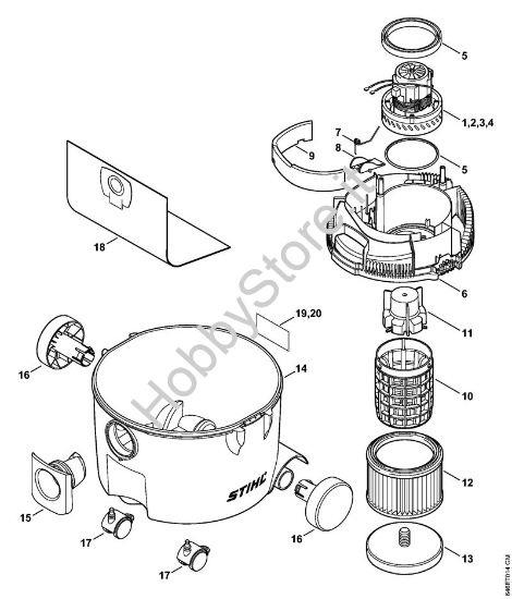 Elettromotore, filtro, serbatoio Aspiratori (SE) SE 61 E della marca STIHL