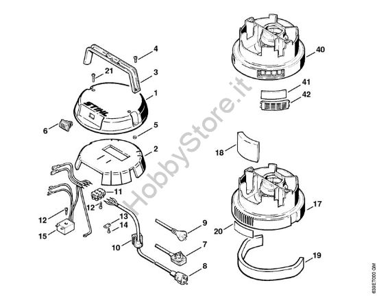 Cappottatura, carcassa motore Aspiratori (SE) SE 80 della marca STIHL