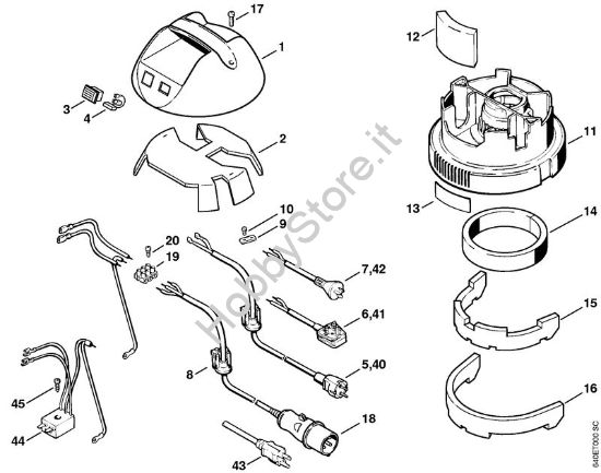 Cappottatura, carcassa motore Aspiratori (SE) SE 90 della marca STIHL