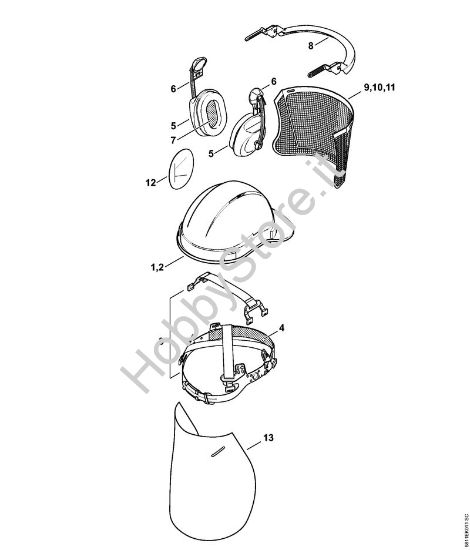 Set casco LIGHT Protezioni del capo Set casco LIGHT, giallo della marca STIHL