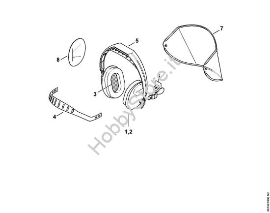 Protezione combinata viso - udito schermo -0503 Protezioni per vista e udito Protezione combinata viso/udito,  schermo della marca STIHL