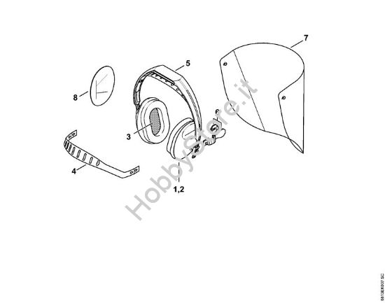 Protezione combinata viso - udito schermo lungo -0232 Protezioni per vista e udito Protezione combinata viso/udito, schermo lungo della marca STIHL