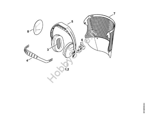 Protezione combinata viso - udito schermo lungo -0535 Protezioni per vista e udito Protezione combinata viso/udito, schermo lungo della marca STIHL