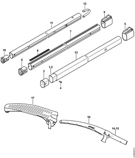 Asta telescopica Strumenti manuali Stelo telescopico 456 cm della marca STIHL