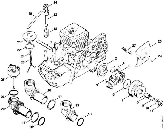 Frizione, elemento di raccordo Troncatrici (TS) TS 350 della marca Stihl