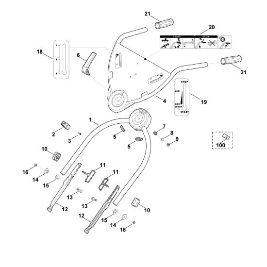 Picture of B - Parte inferiore manubrio MB 755.1 KS