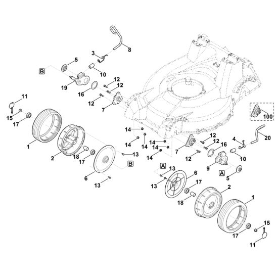 Picture of D - Regolazione altezza anteriore, ruota anteriore MB 756.0 GS