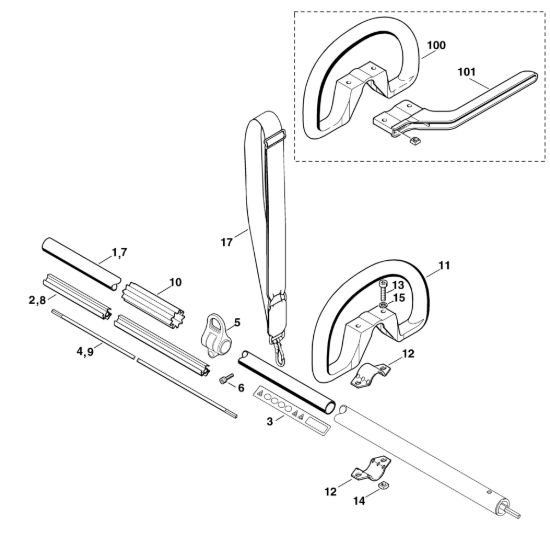 Picture of B - Tubo di protezione, impugnatura circolare HEL 600