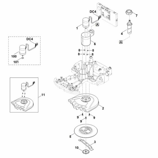 Picture of D - Regolazione altezza apparato di taglio MI 422.1 PC