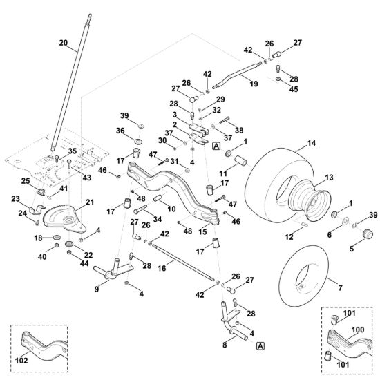Picture of E - Sterzo, ruota anteriore MT 6112.1 C