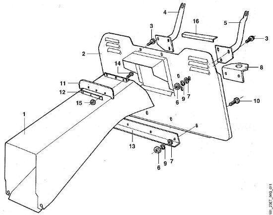 K - Supporto cesto  raccolta erba MT MT 640 (1997) della marca Viking