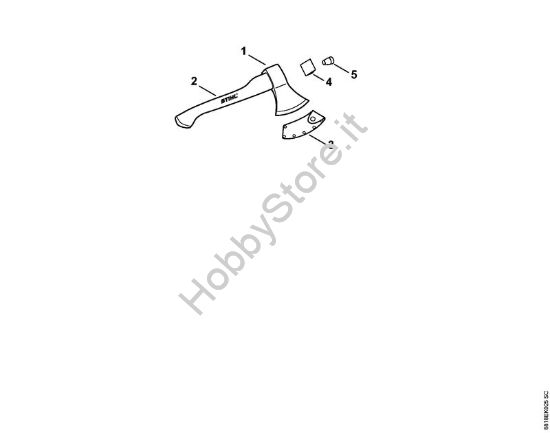 Accetta AX 7 T Attrezzi per spaccare Accetta 700 g (1926) della marca STIHL