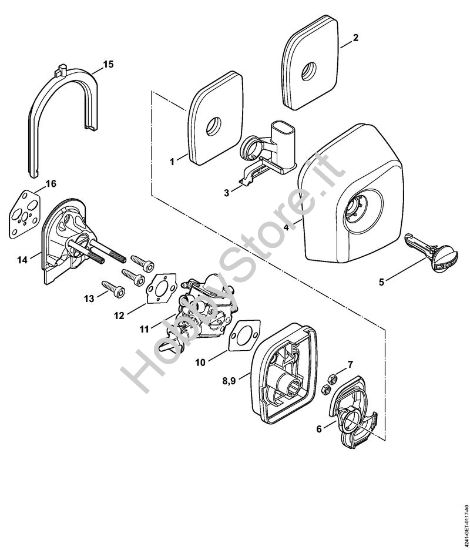 Filtro aria, flangia intermedia Atomizzatori (SR) SR 200-D della marca Stihl