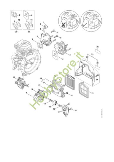 Picture of Flangia intermedia, filtro aria FS 460 C-EM KW
