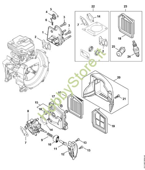 Picture of Flangia intermedia, filtro aria FS 261